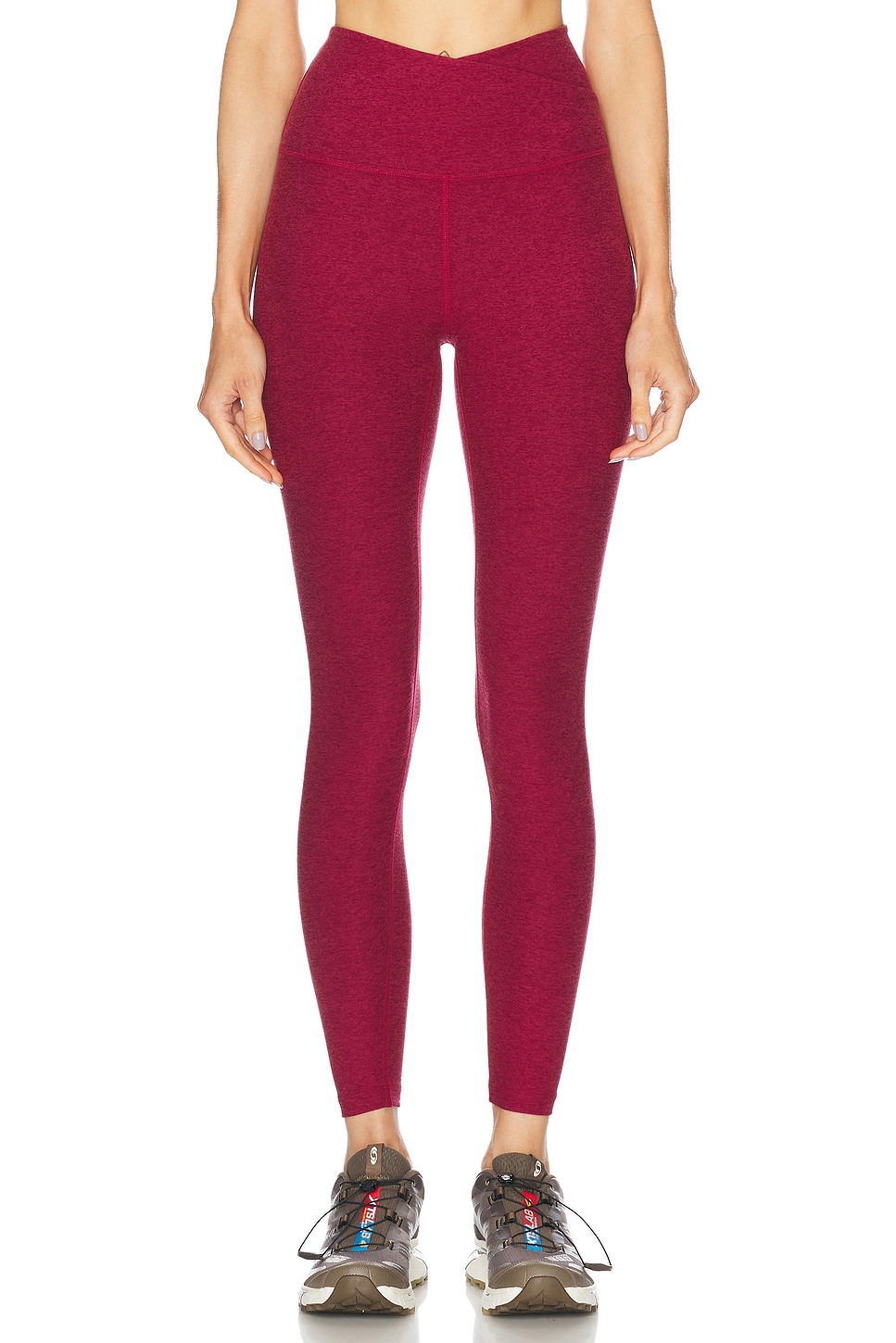 Image 1 of Beyond Yoga Spacedye At Your Leisure High Waisted Midi Legging in Bordeaux Heather