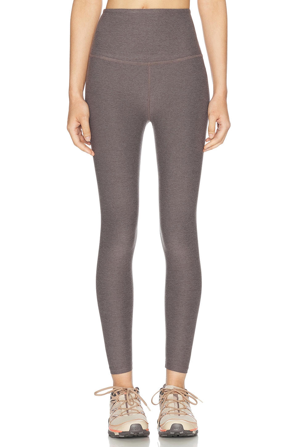 Image 1 of Beyond Yoga Spacedye Caught in The Midi High Waisted Legging in Soft Umber Heather