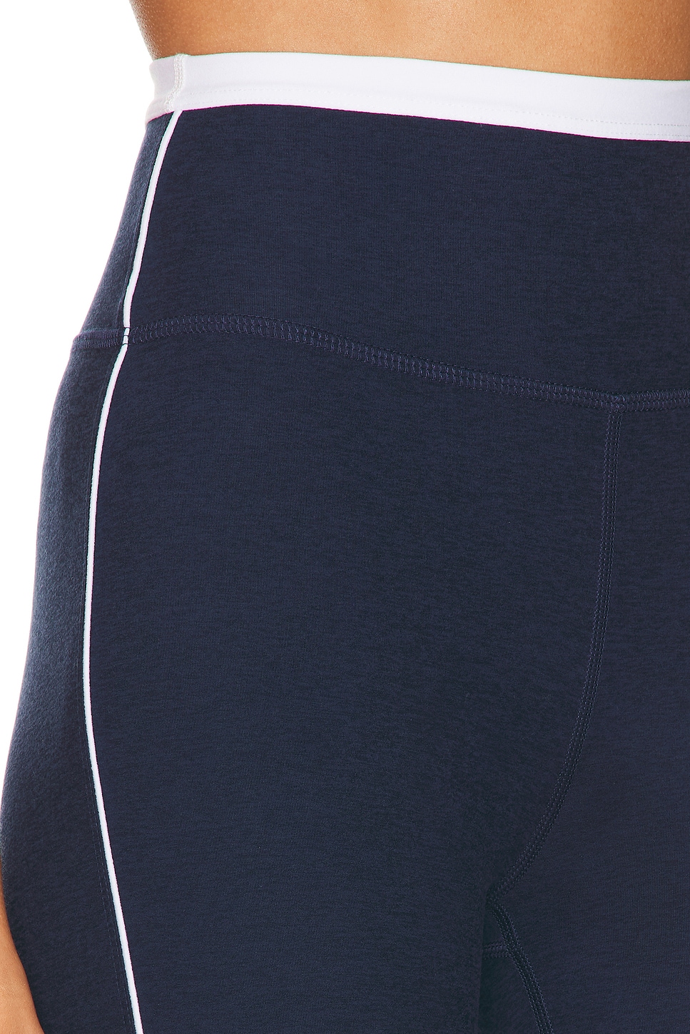Image 7 of Beyond Yoga Spacedye Trophy High Waisted Midi Legging in Nocturnal Navy & Cloud White