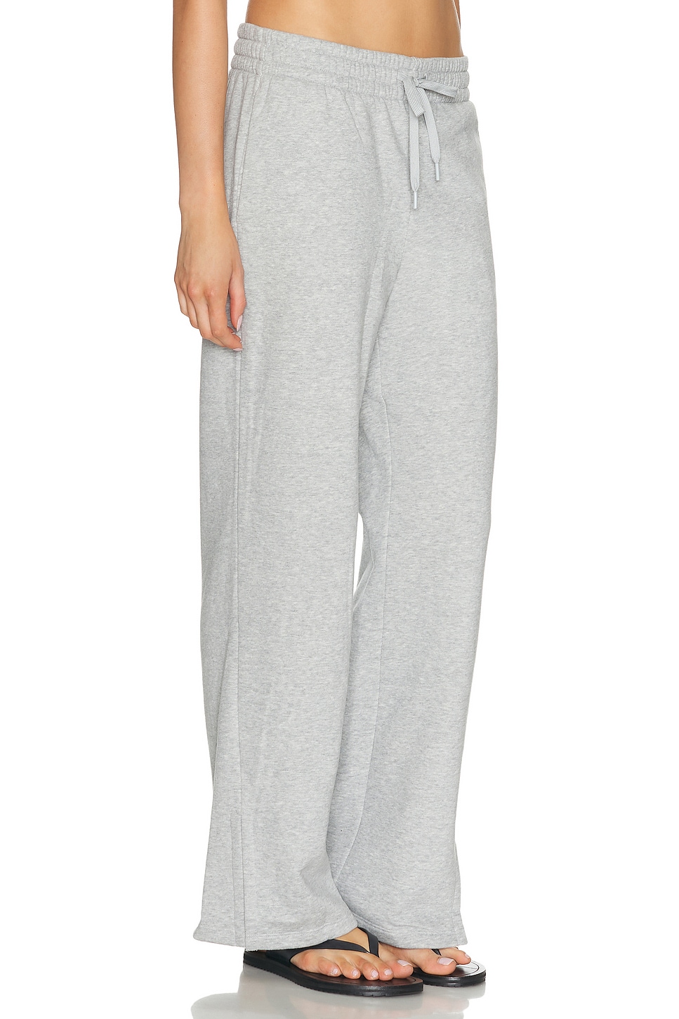Beyond Yoga Luxefleece Tranquil Slit Wide Leg Pant In Gray