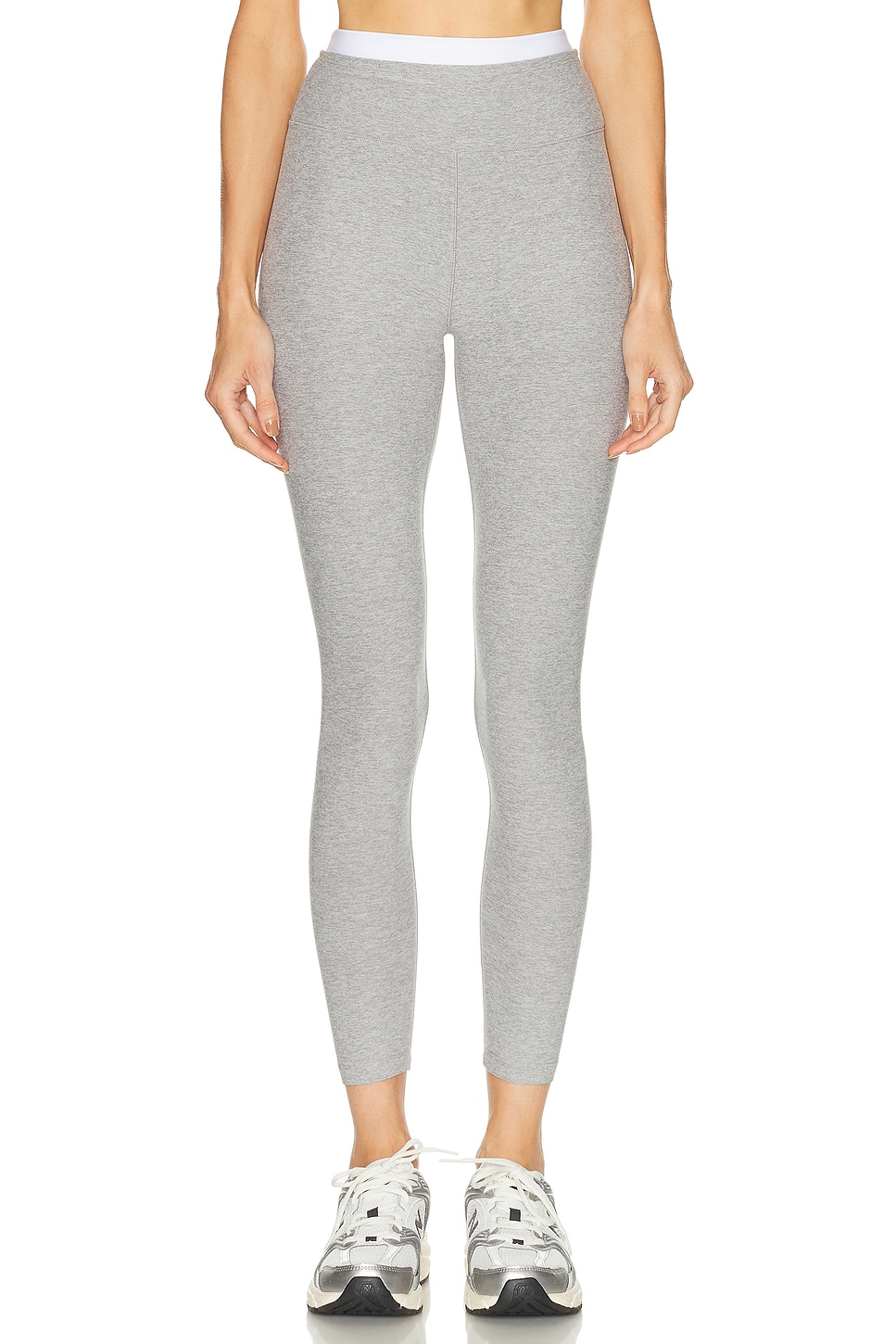 Image 1 of Beyond Yoga Spacedye Layered High Waisted Midi Legging in Silver Mist