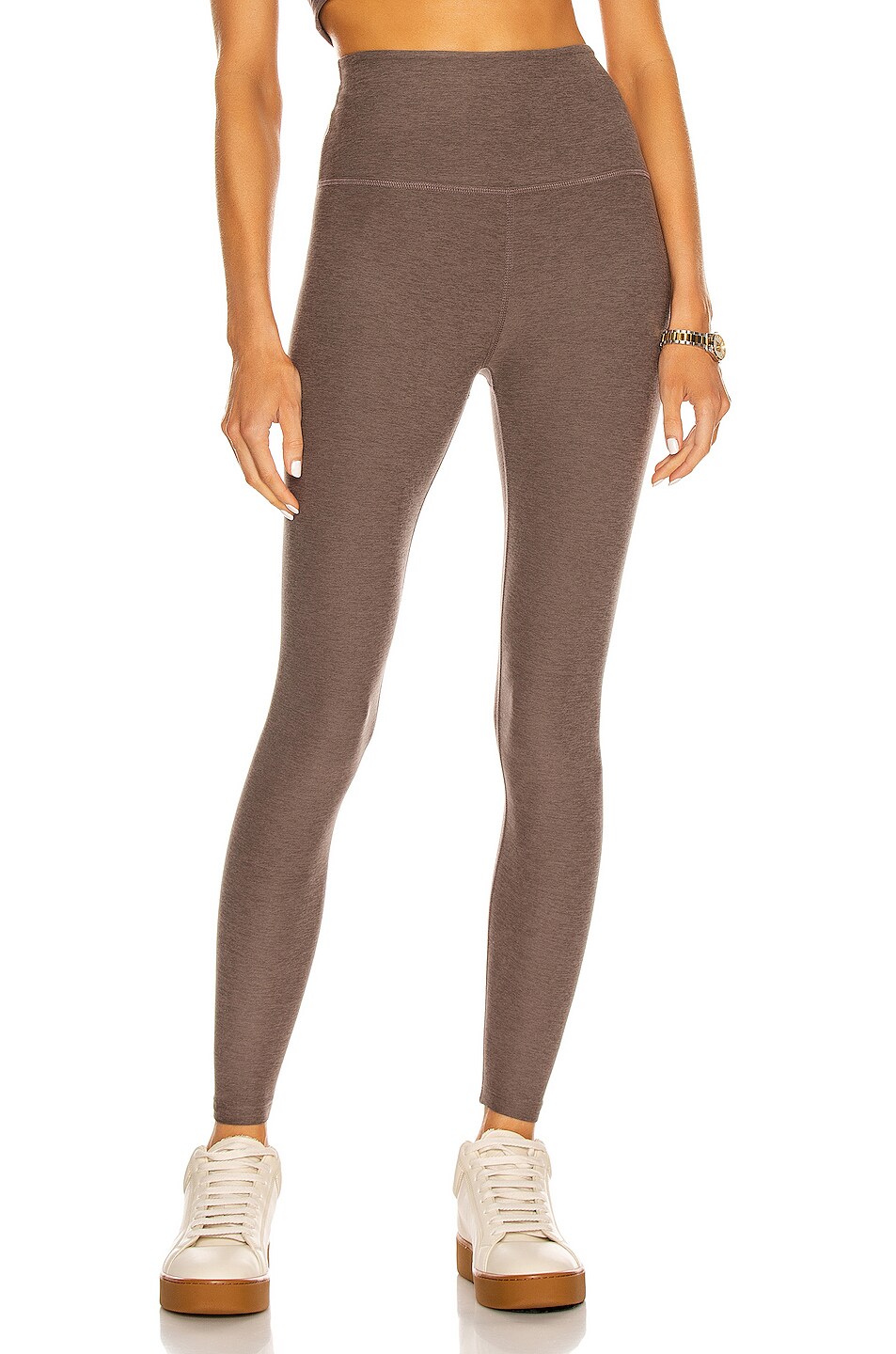 Image 1 of Beyond Yoga Spacedye Caught In The Midi High Waisted Legging in Cocoa Brown