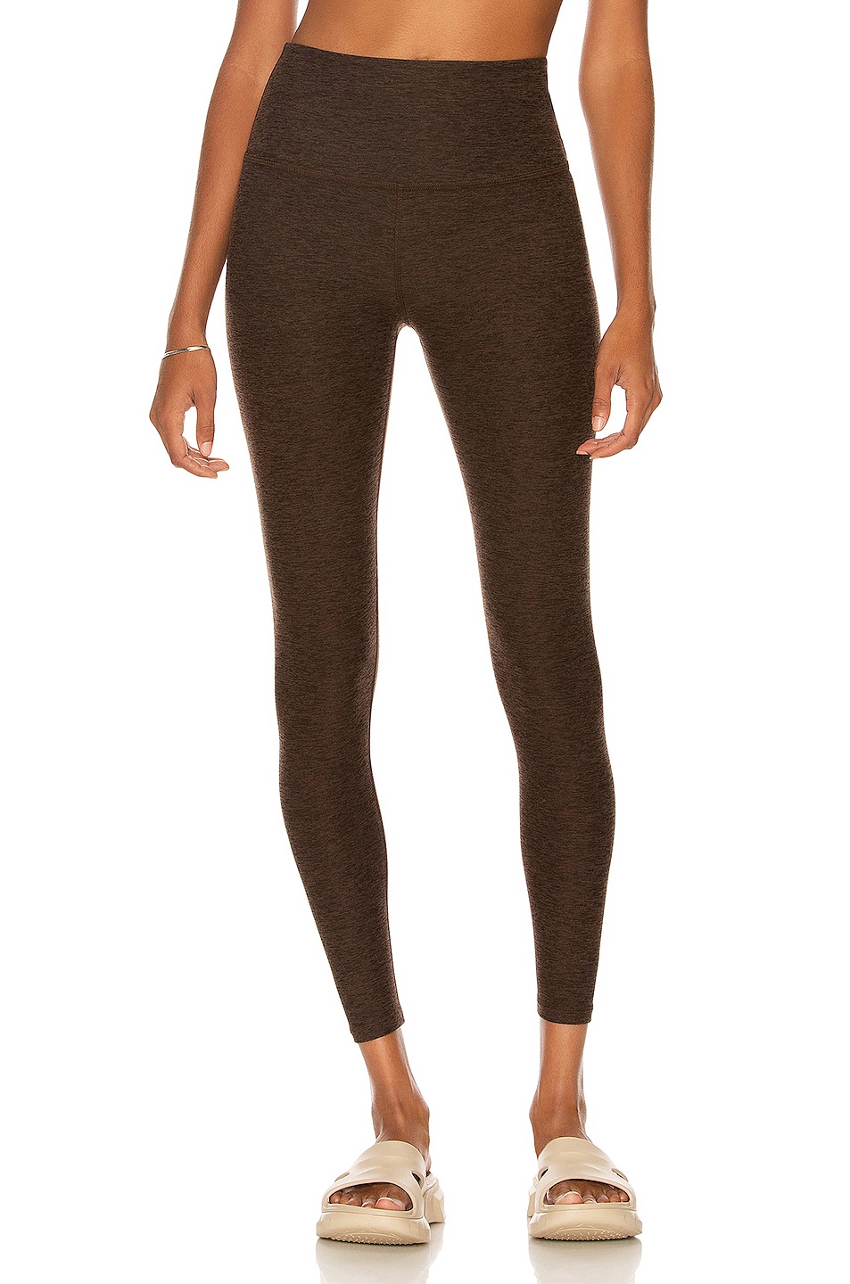 Image 1 of Beyond Yoga Spacedye Caught in the Midi High Waisted Legging in Chocolate Chip Espresso