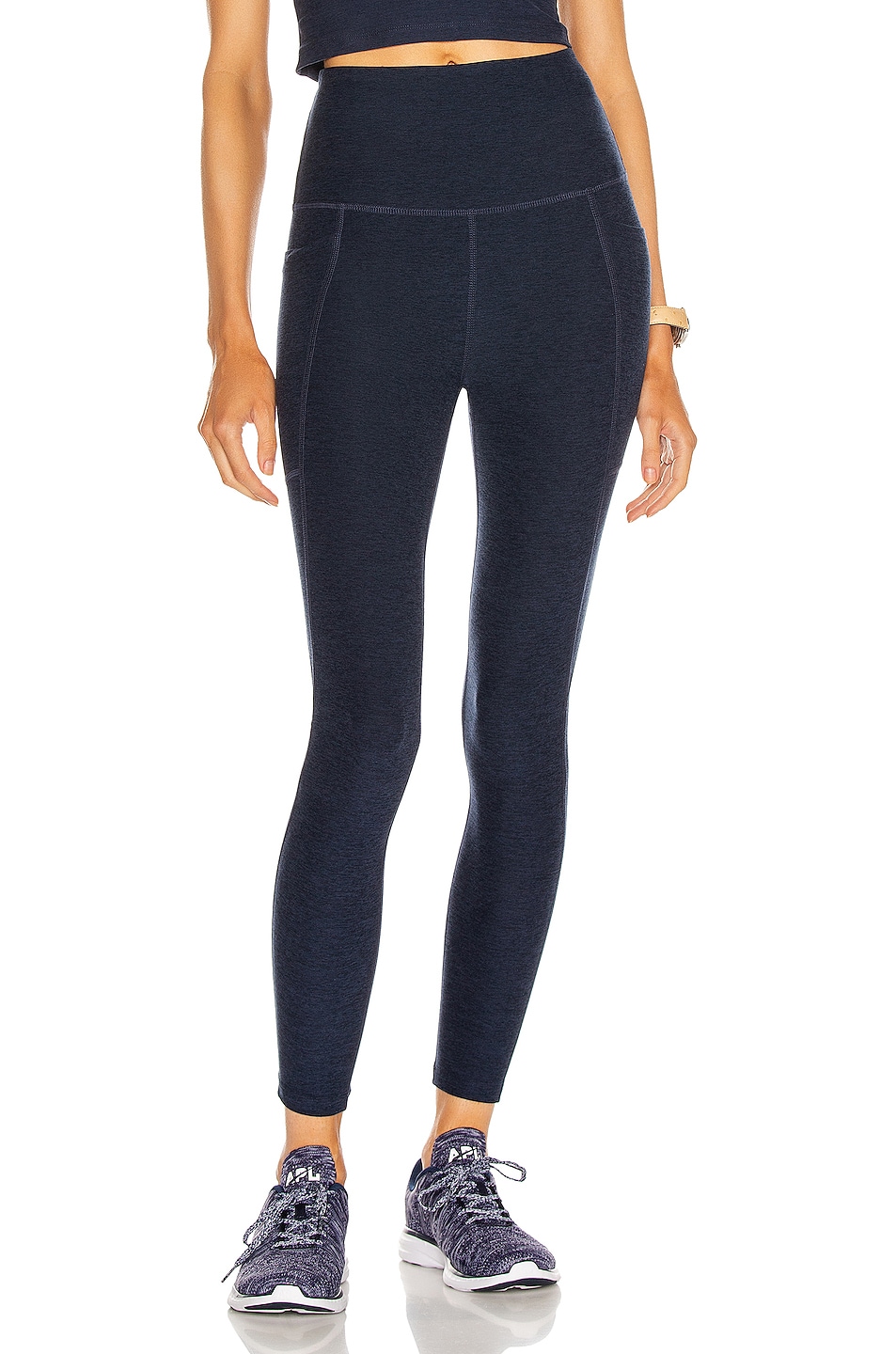 Image 1 of Beyond Yoga Spacedye Out Of Pocket High Waisted Midi Legging in Nocturnal Navy
