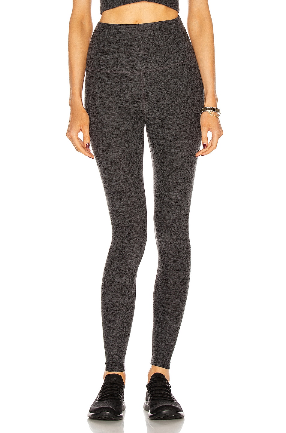 Image 1 of Beyond Yoga Spacedye Caught In The Midi High Waisted Legging in Black & Charcoal