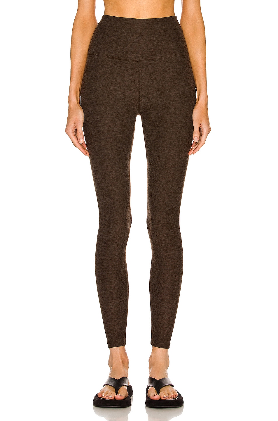 Image 1 of Beyond Yoga Spacedye Caught in the Midi High Waisted Legging in Chocolate Chip Espresso