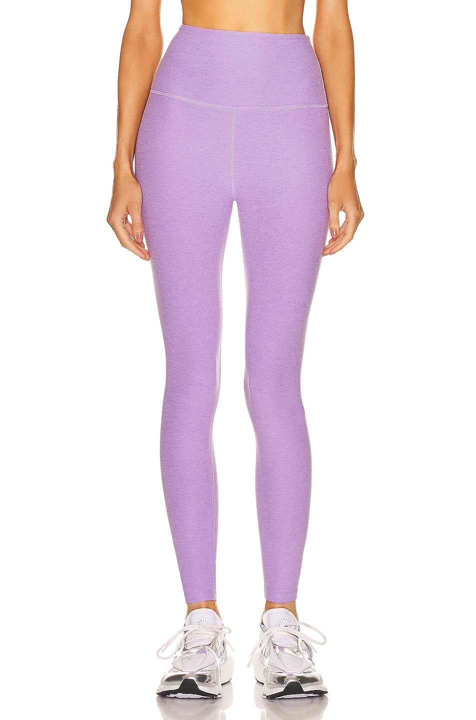 Image 1 of Beyond Yoga Spacedye Caught in the Midi High Waisted Legging in Crisp Lavender Heather