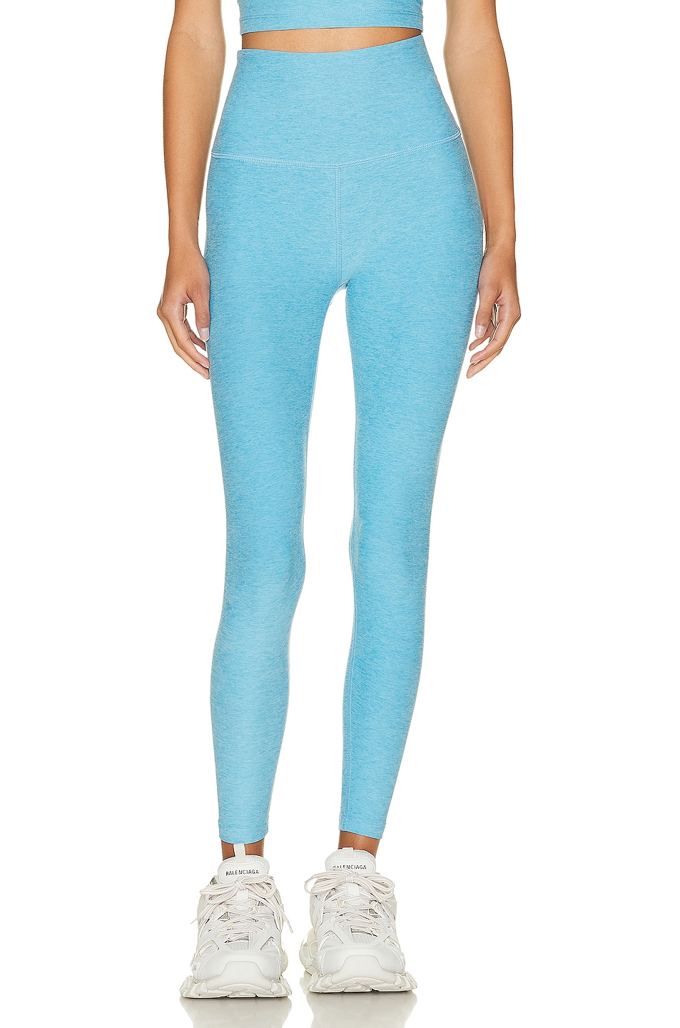 Image 1 of Beyond Yoga Spacedye Caught In The Midi High Waisted Legging in Waterfall Blue Heather