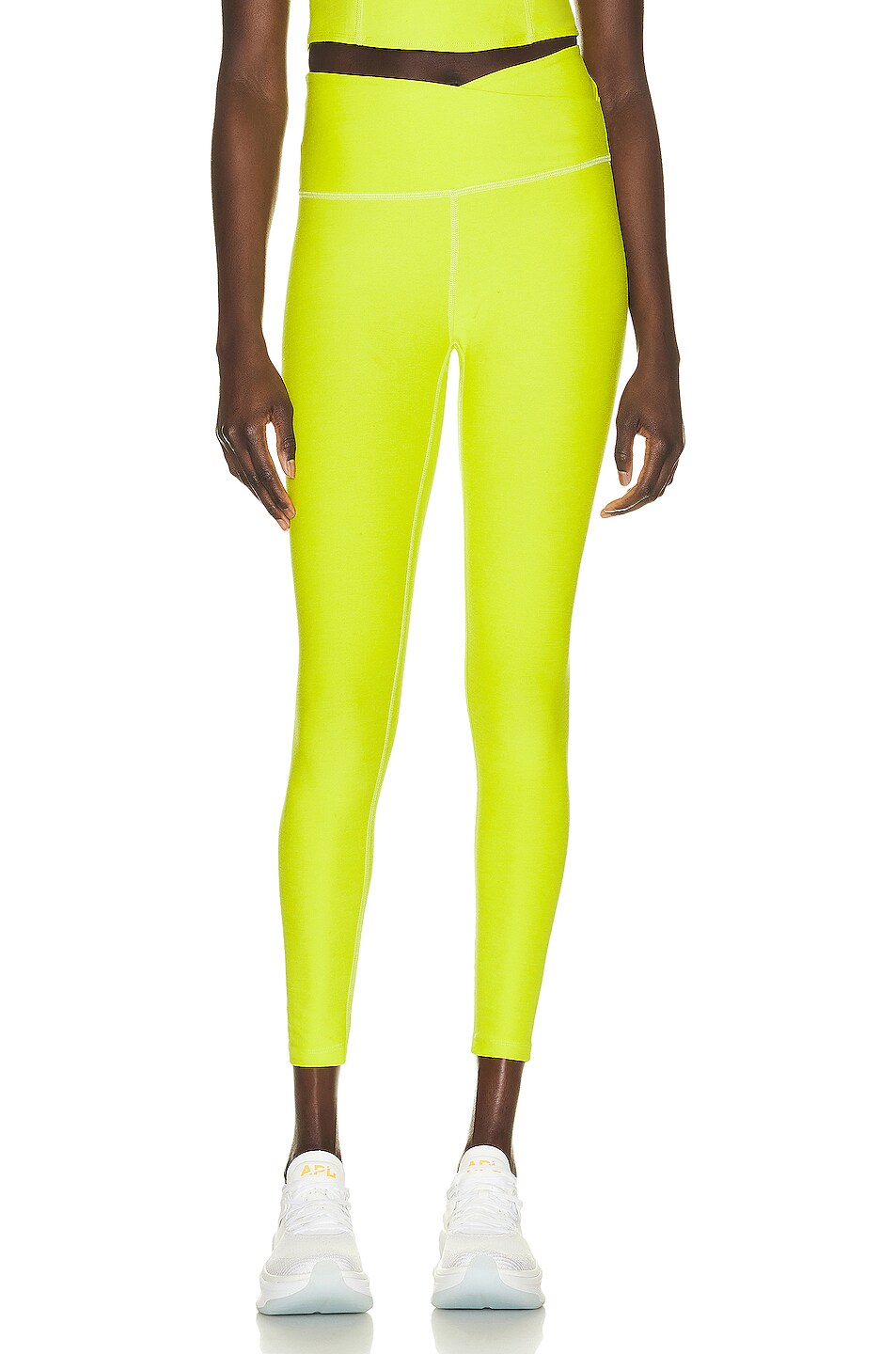 Image 1 of Beyond Yoga Spacedye At Your Leisure High Waisted Midi Legging in True Chartreuse Heather