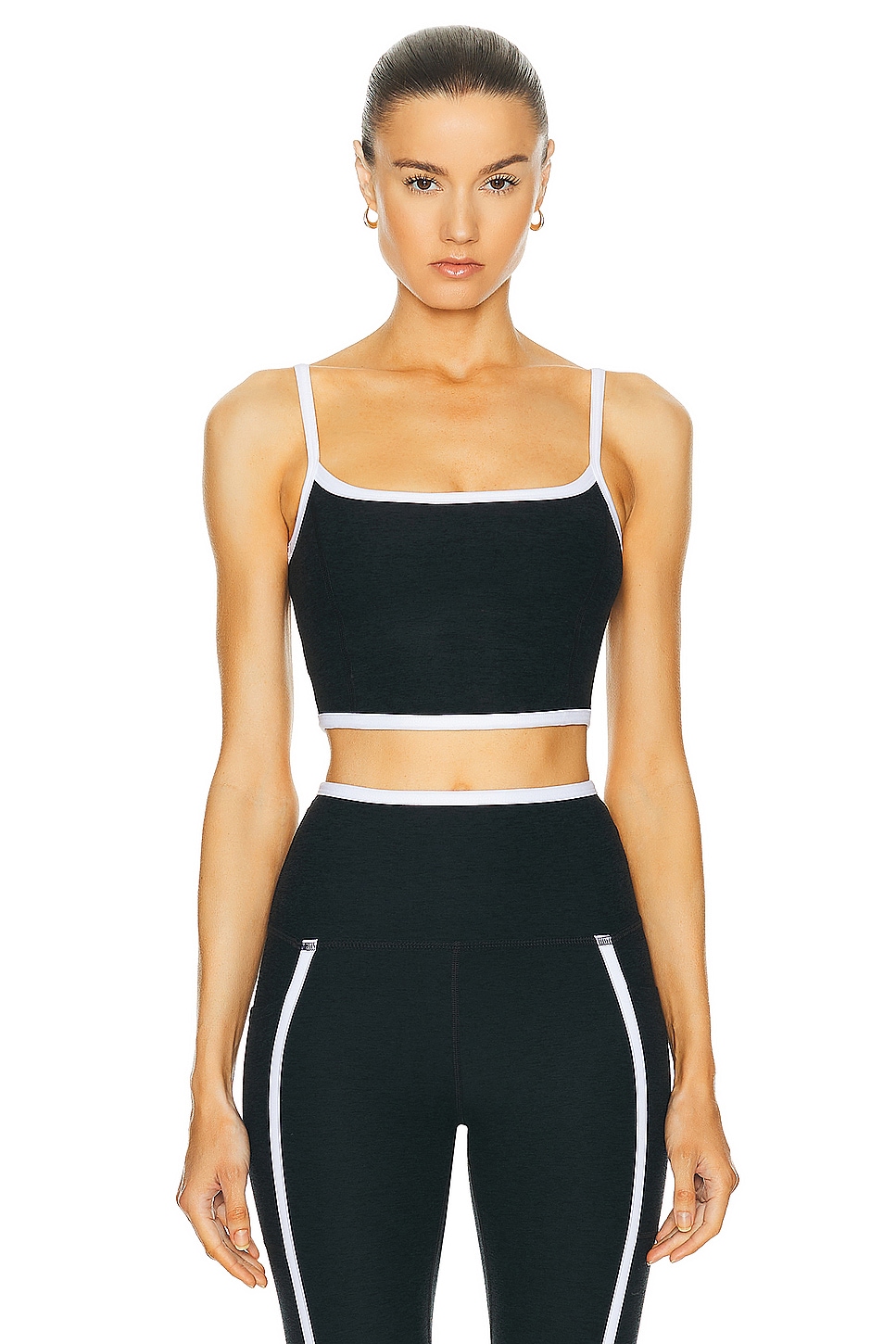 Beyond Yoga Spacedye New Moves High Cropped Tank Top in Black
