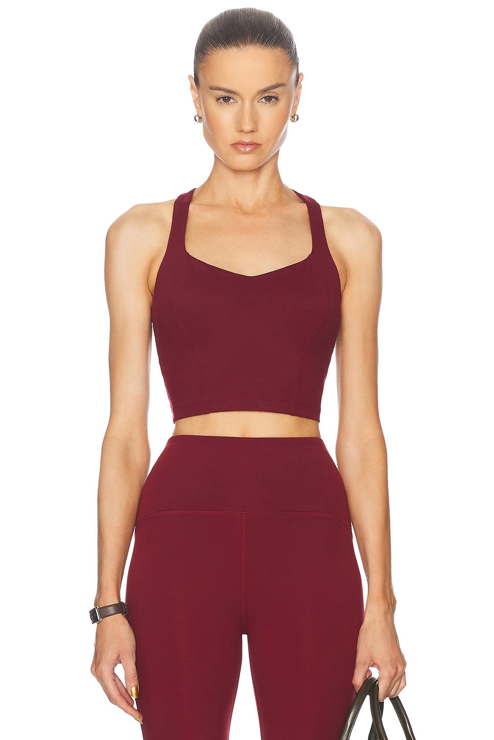 Image 1 of Beyond Yoga Powerbeyond Intensity Racerback Cropped Tank Top in California Merlot