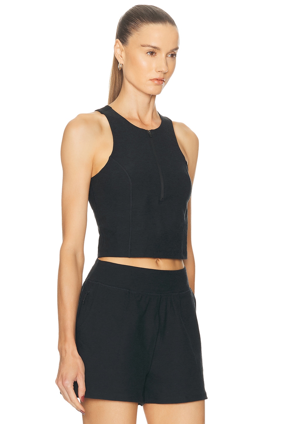 Beyond Yoga Spacedye Move Up Cropped Tank Top In Black