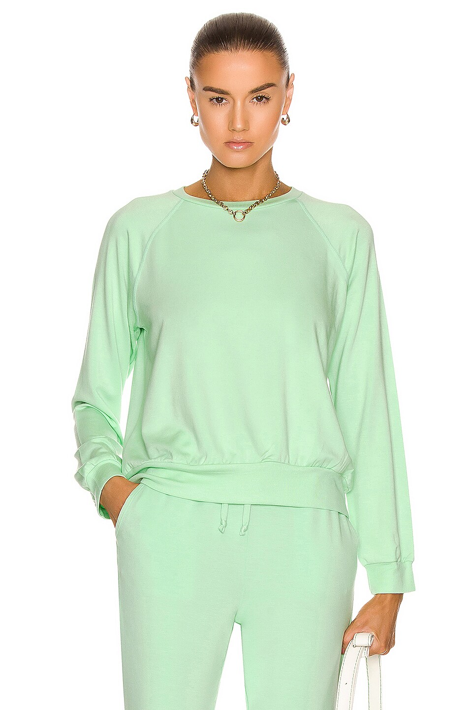 Image 1 of Beyond Yoga Good Company Crew Pullover in Pistachio
