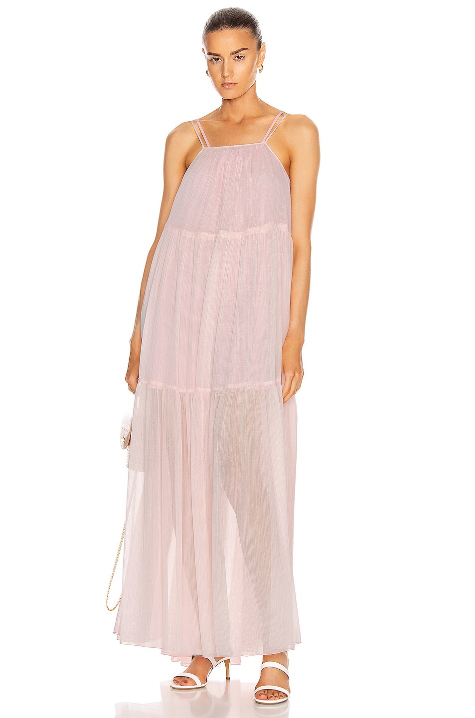 Image 1 of BROGNANO Sleeveless Tier Maxi Dress in Pink
