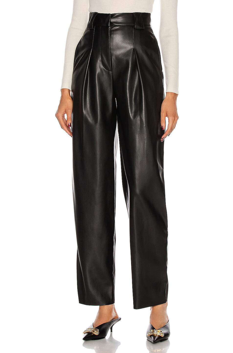 Image 1 of BROGNANO Leather Pant in Black