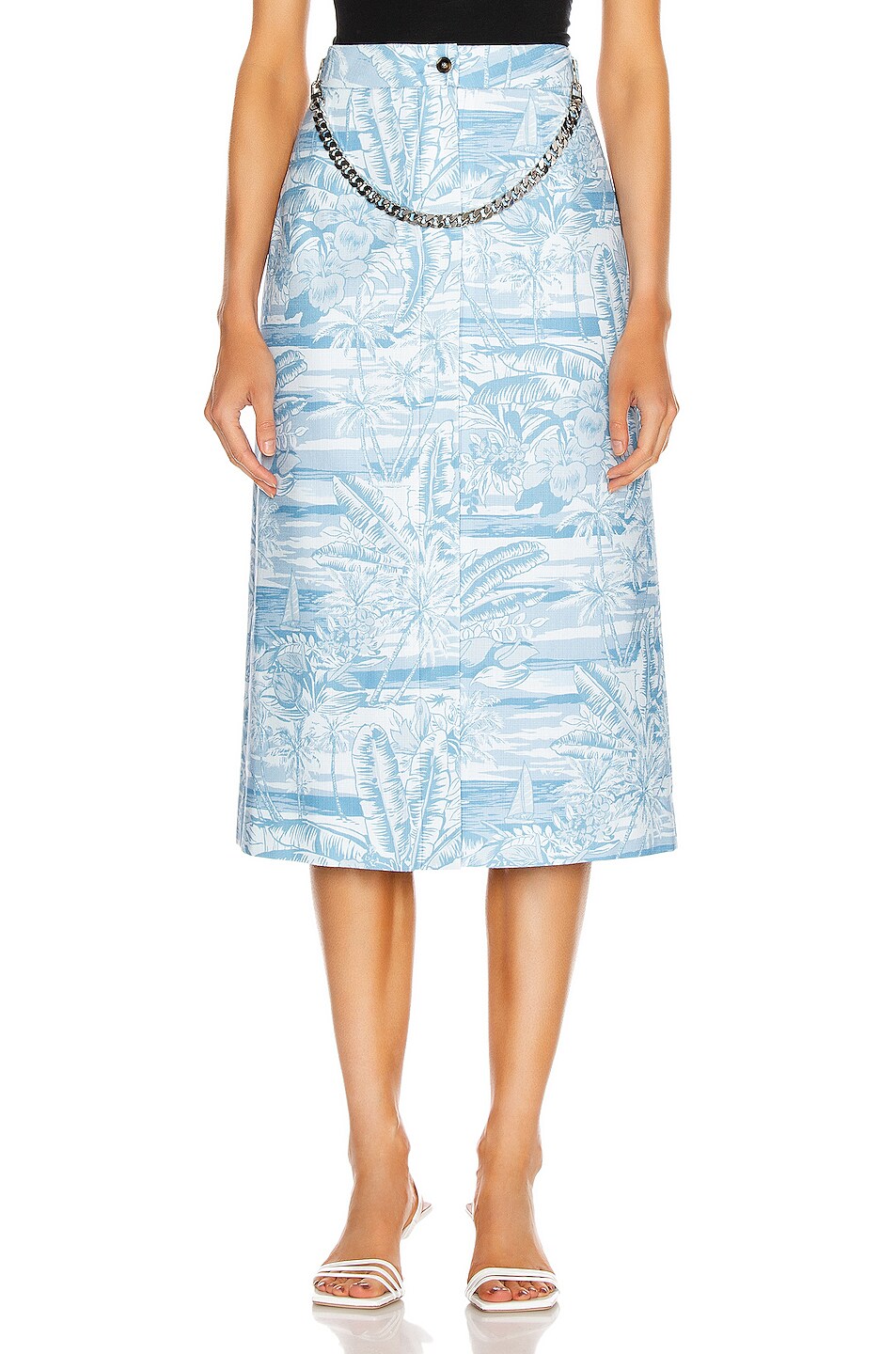 Image 1 of BROGNANO Printed Midi Skirt in Blue