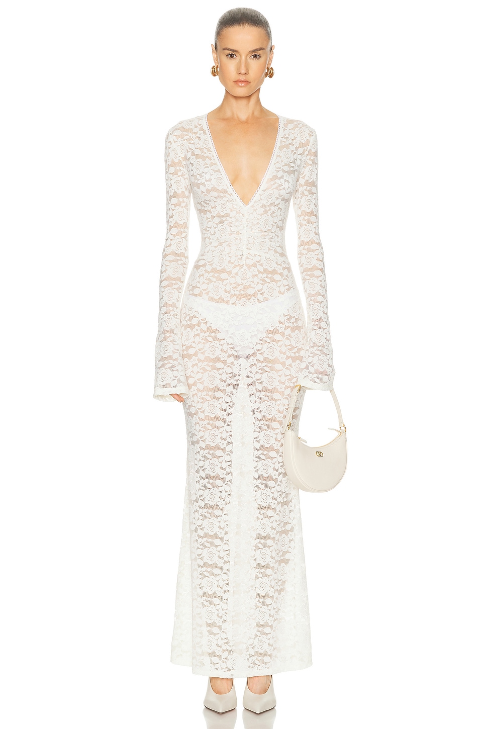 Image 1 of Bananhot Tyler Maxi Dress in Cream Lace