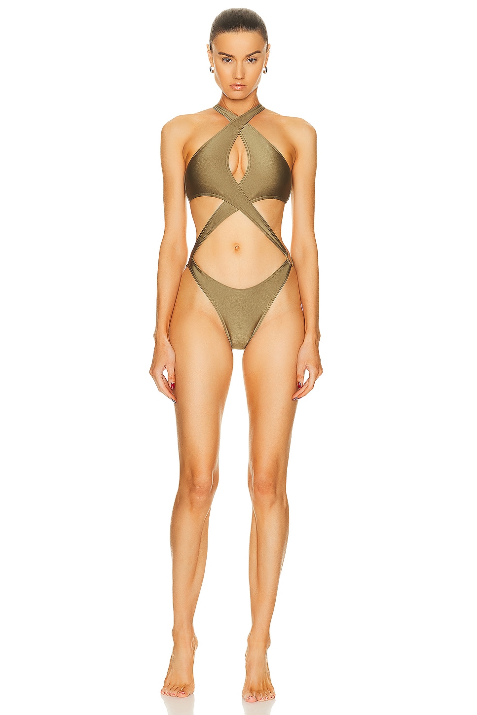 Image 1 of Bananhot Kaia One Piece Swimsuit in Olive Green