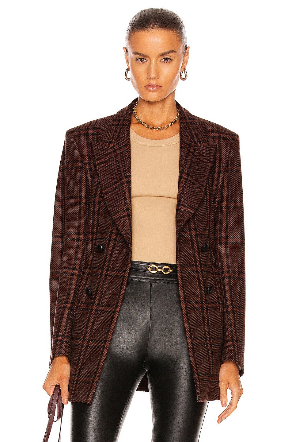 Image 1 of Blaze Milano Lahloo Anyway Double Breast Blazer in Brown