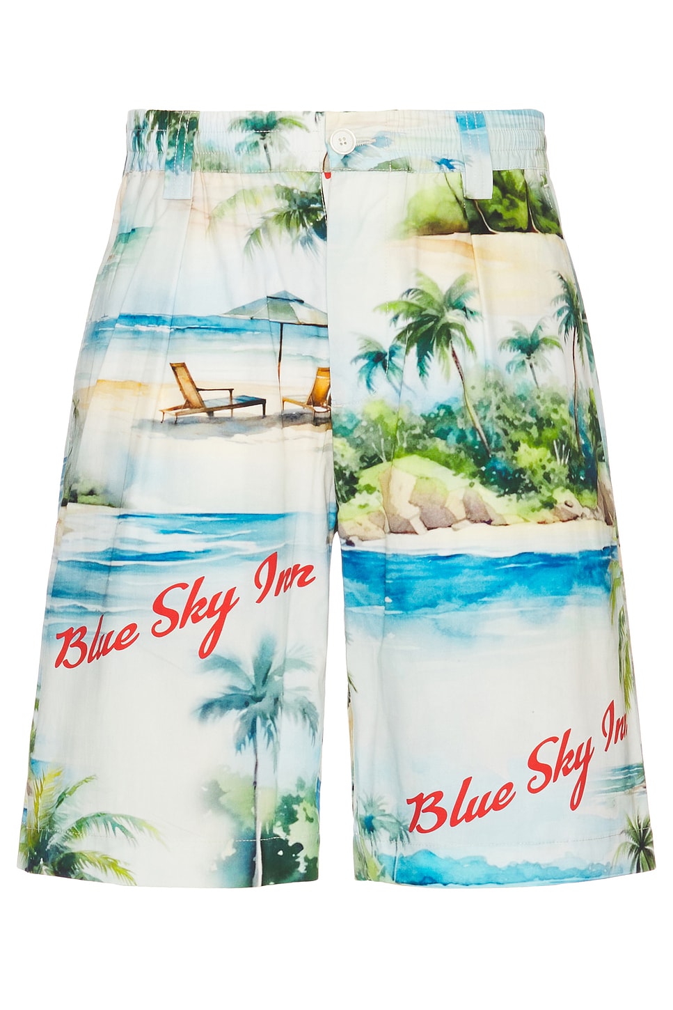 Image 1 of Blue Sky Inn Island Poplin Shorts in White