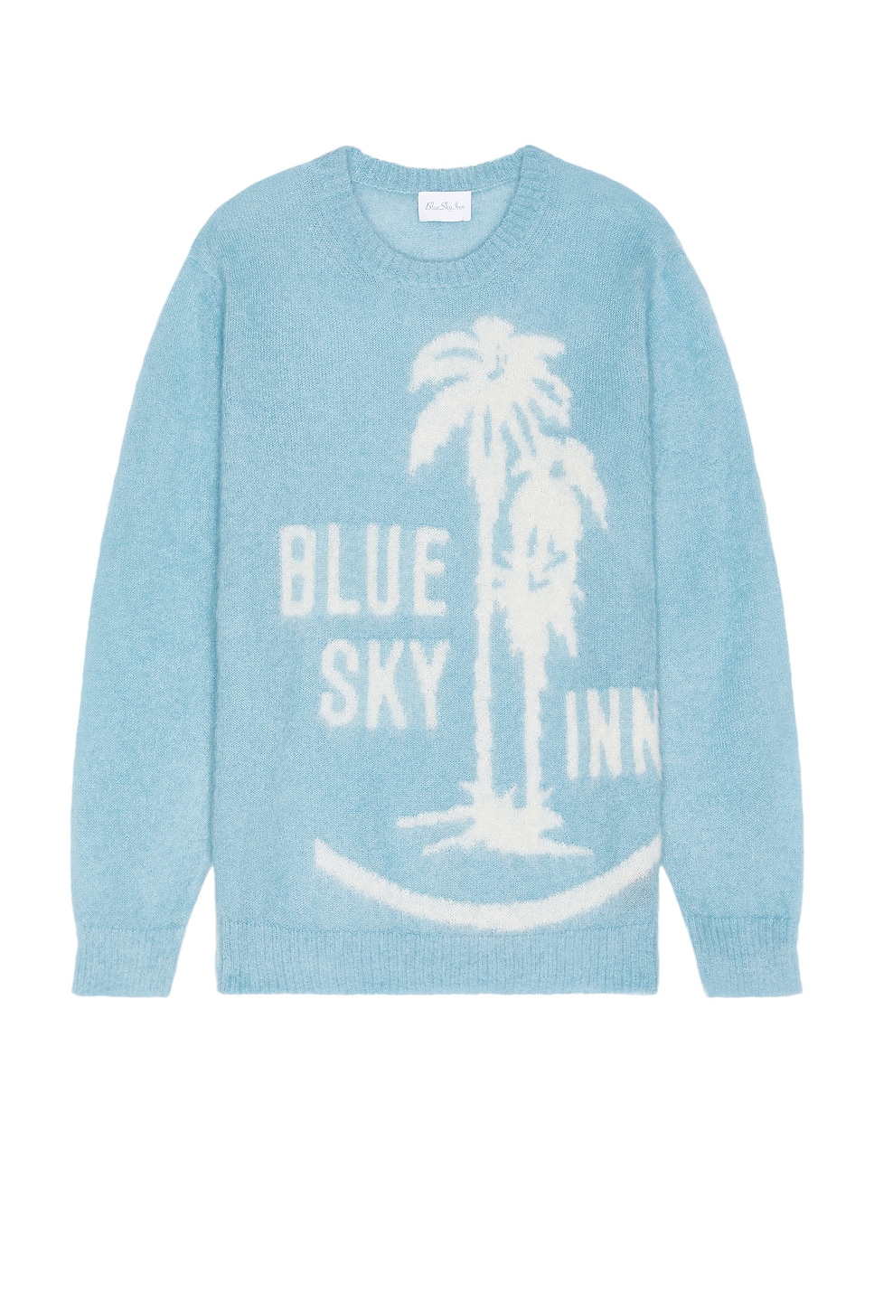 Image 1 of Blue Sky Inn Mohair Sweater With Palms in Arctic Blue