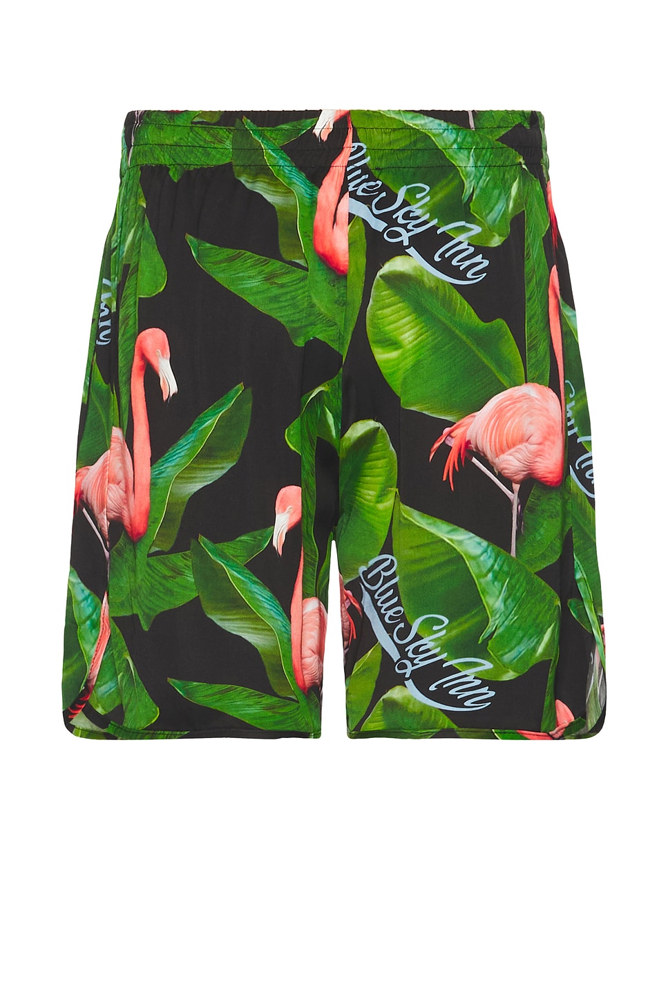 Shop Blue Sky Inn Flamingo Swim Shorts In Green