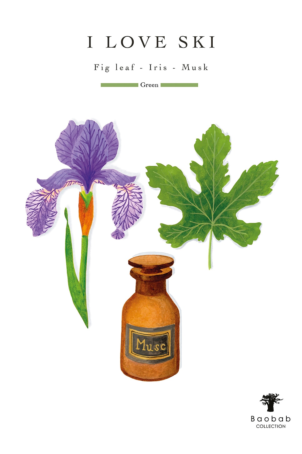 Baobab Collection I Love Ski Max 16 Candle In Multi