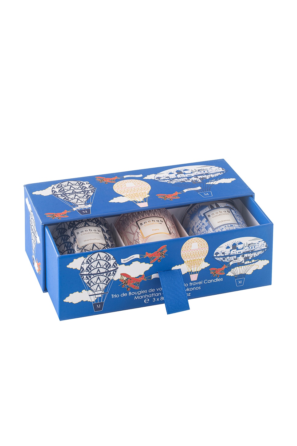 Baobab Collection Manhattan Paris Mykonos Trio Travel Candles In N,a