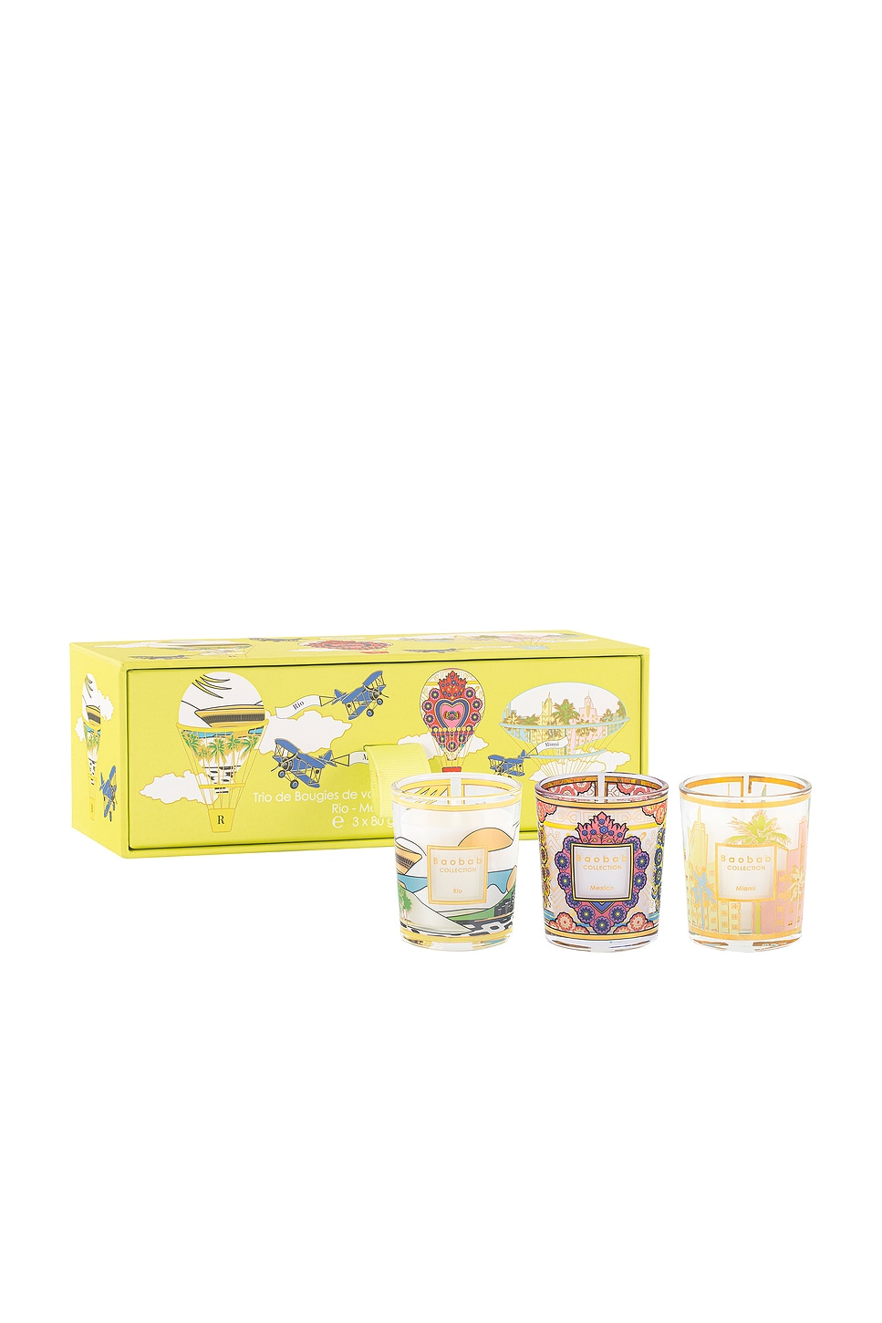 Baobab Collection Rio-mexico-miami Travel Candle Trio In N,a