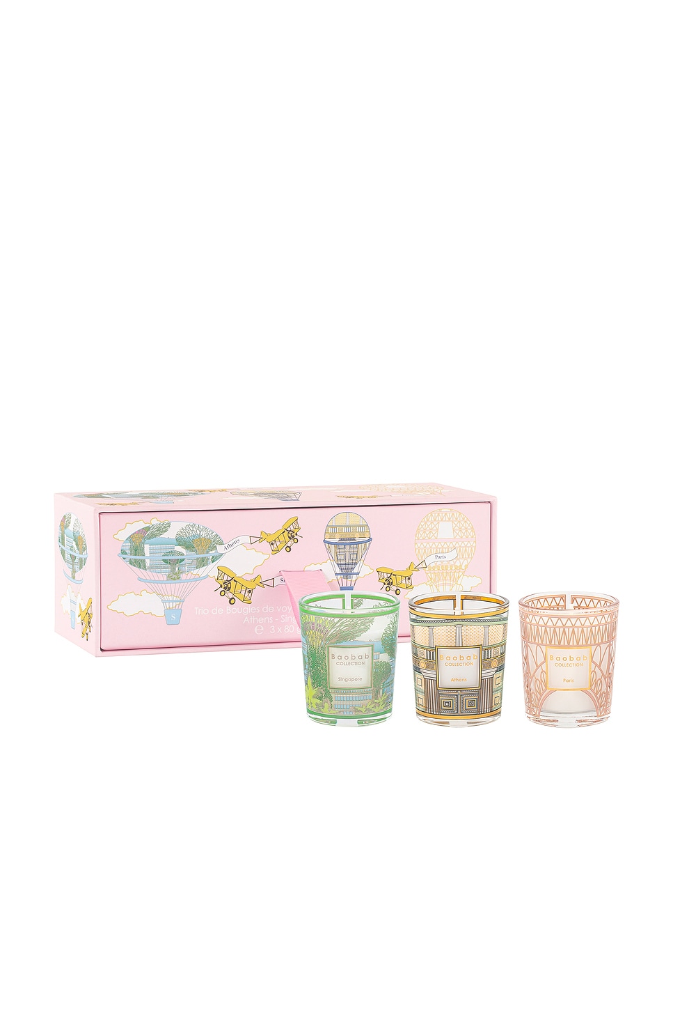 BAOBAB COLLECTION SINGAPORE ATHENS PARIS TRIO TRAVEL CANDLES 