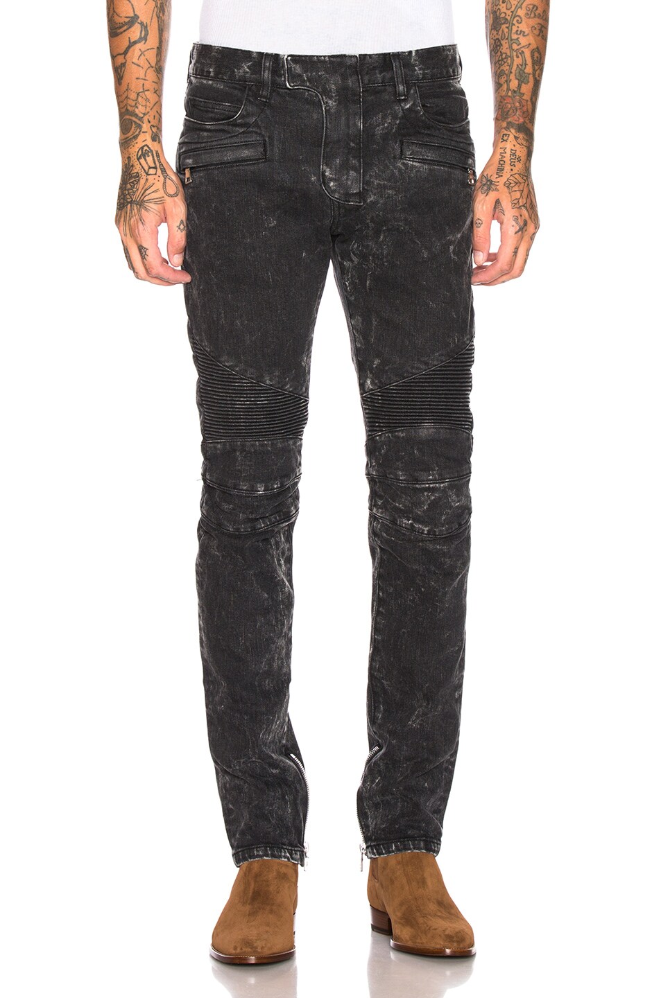 Image 1 of BALMAIN Skinny Biker Jeans in Black