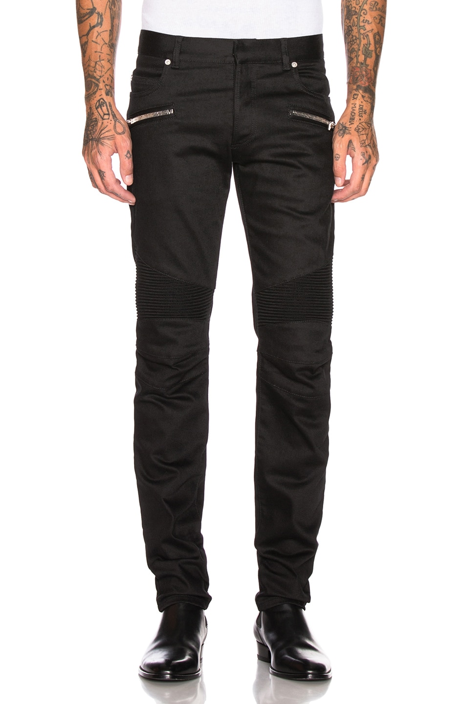 Image 1 of BALMAIN Embroidered Jeans in Black