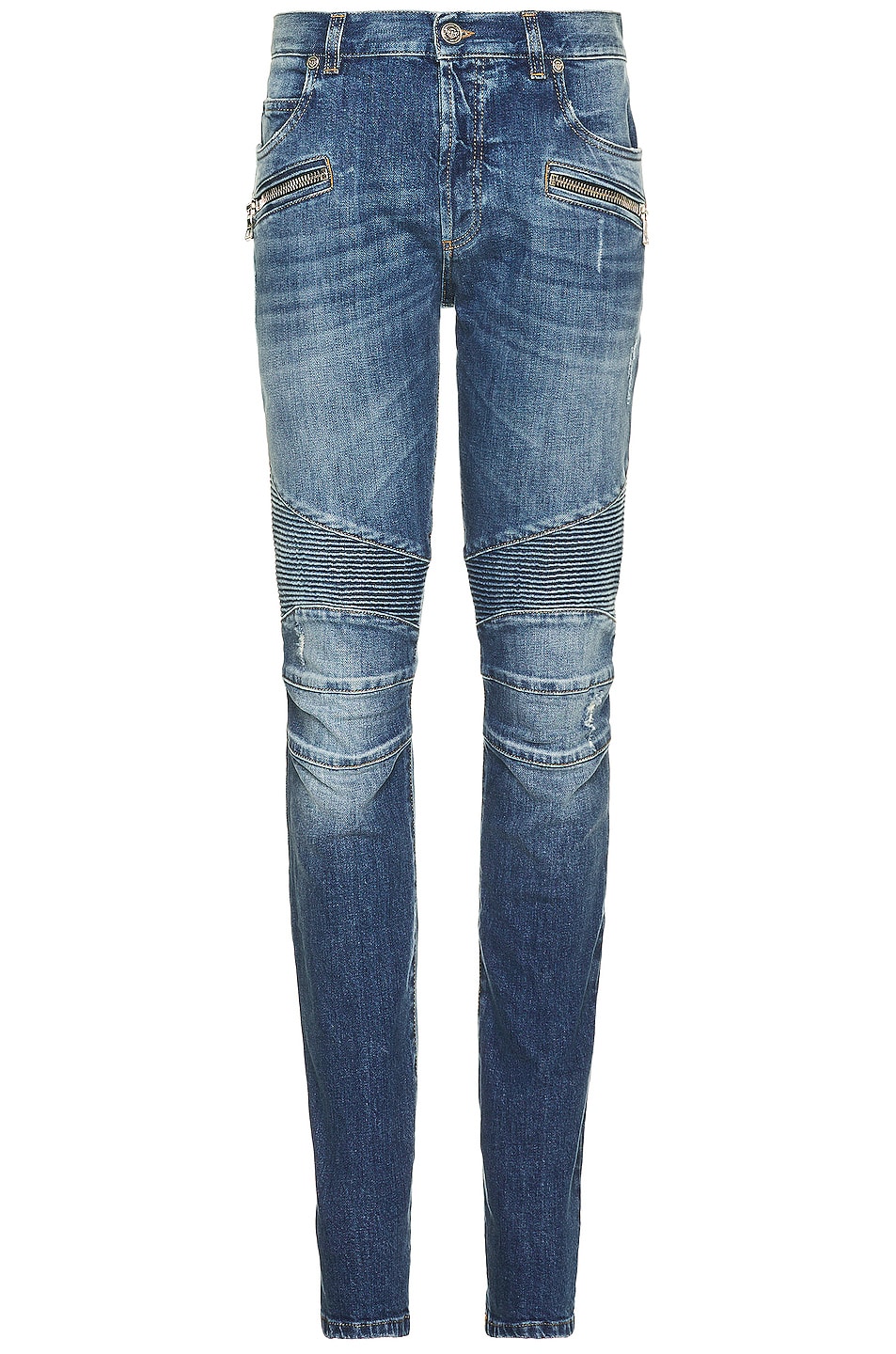 Image 1 of BALMAIN Ribbed Slim Jeans Double Stonewash in Bleu Jean