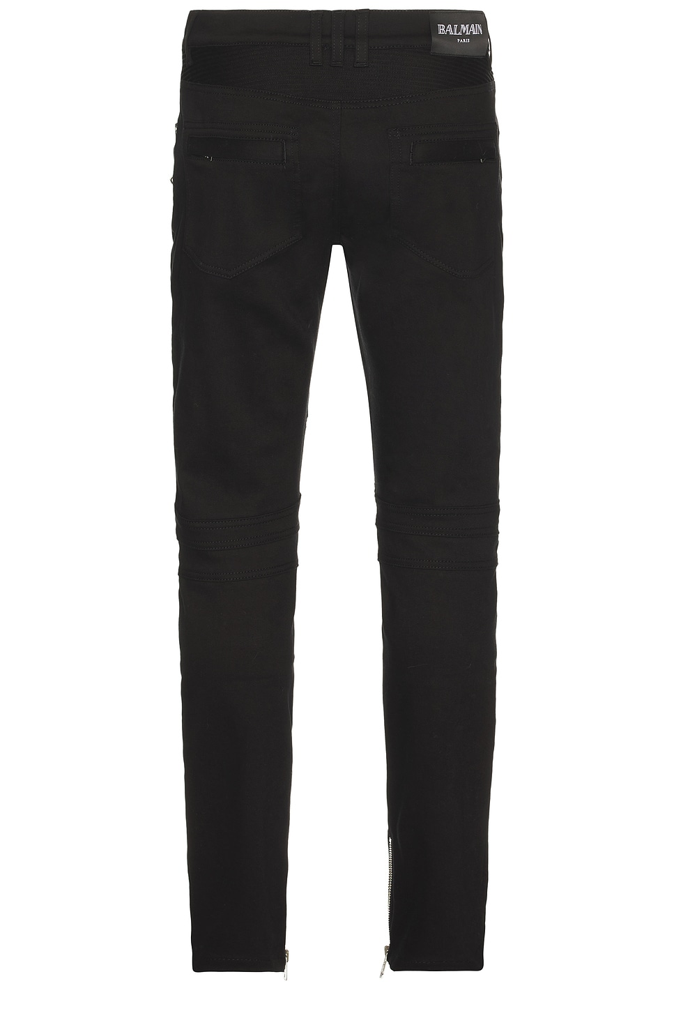 Shop Balmain Denim Biker Pants In Black