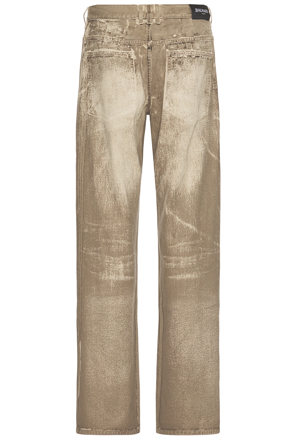 Balmain Washed Straight-leg Jeans In Beige