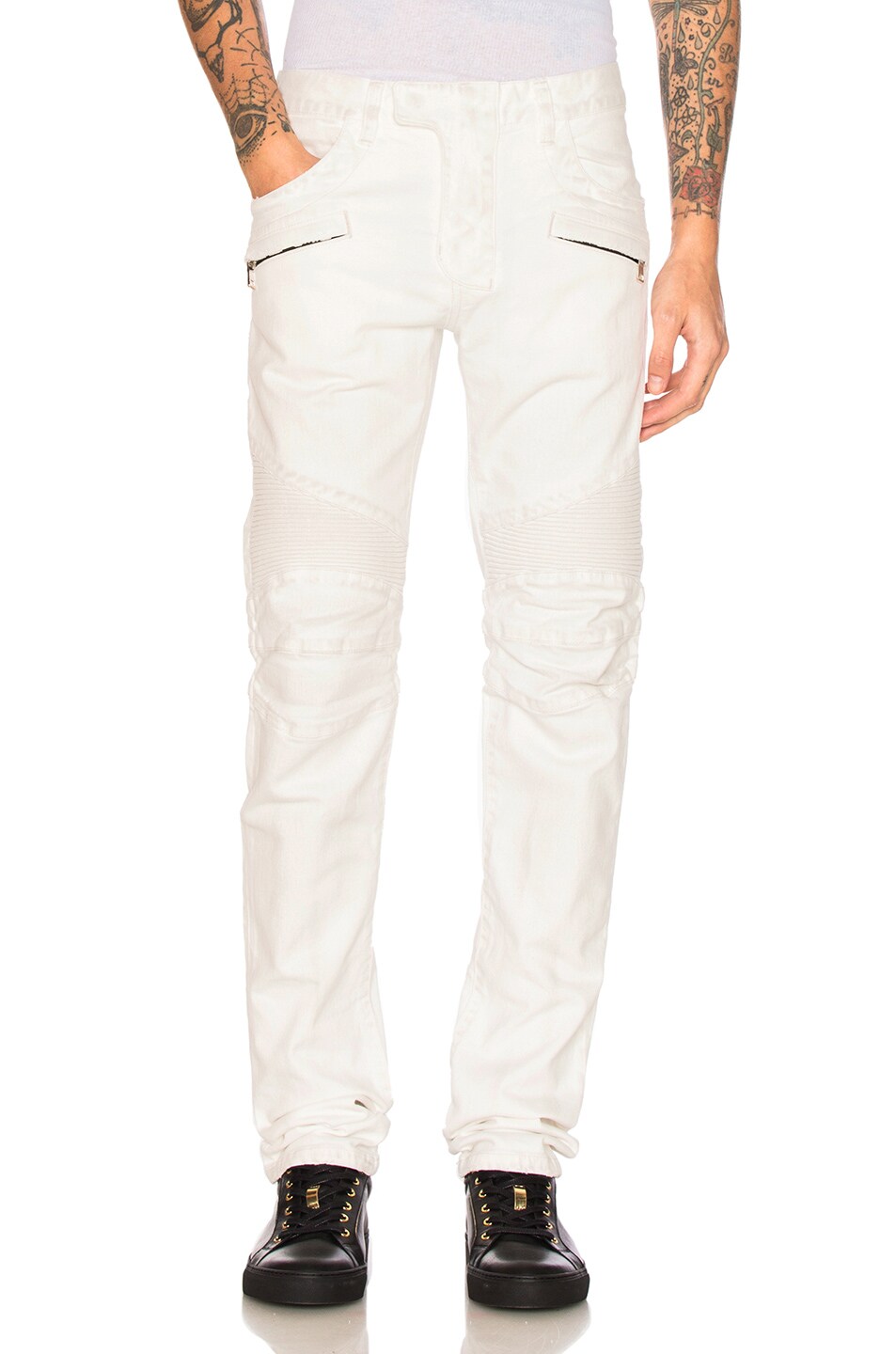 Image 1 of BALMAIN Biker Jeans in White