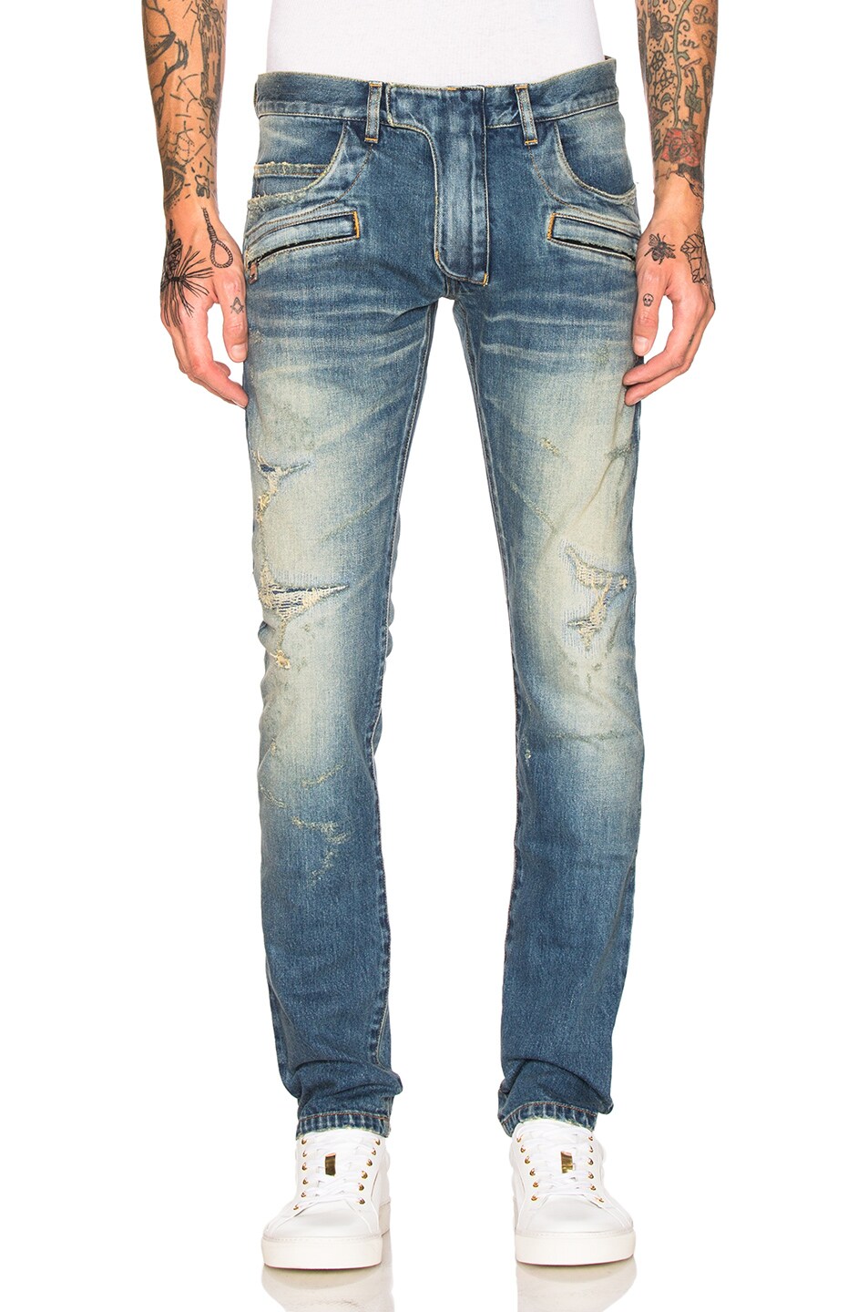 Image 1 of BALMAIN 5 Pocket Jeans in Blue