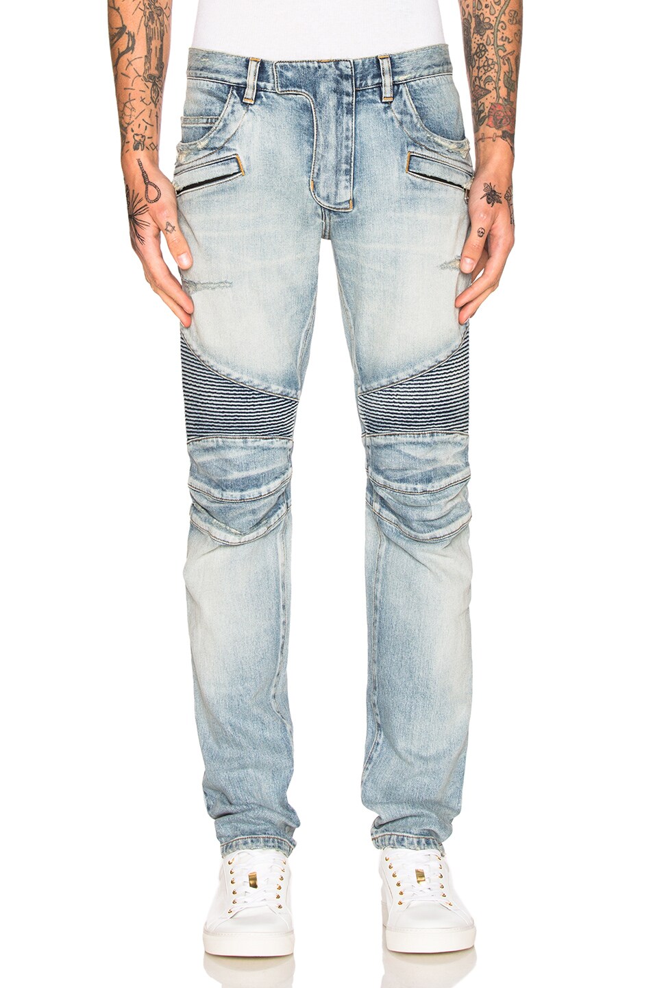 Image 1 of BALMAIN Slim Biker Jeans in Blue