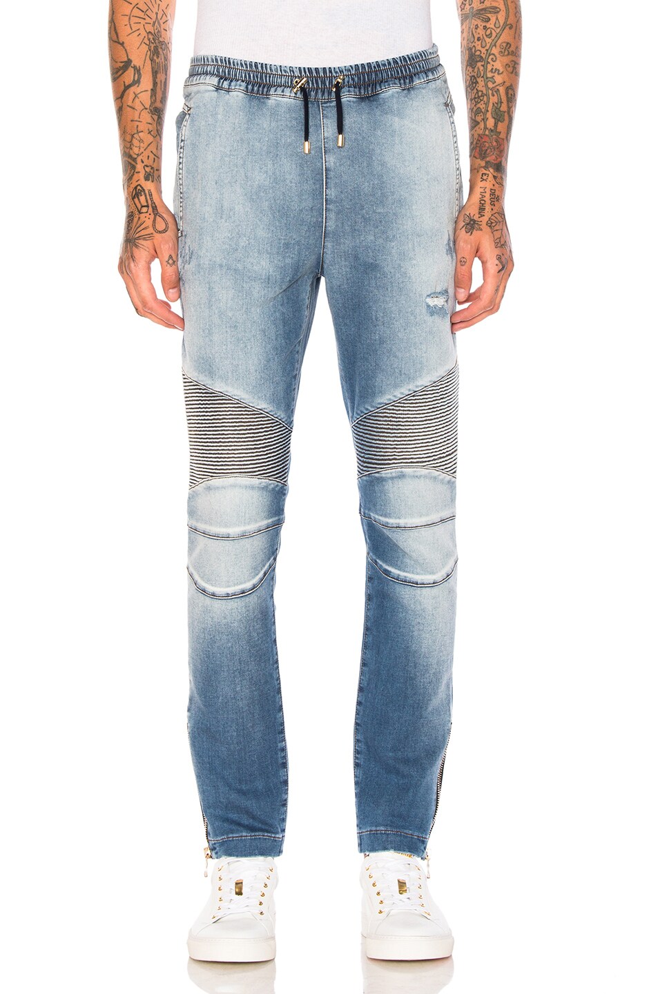 Image 1 of BALMAIN Elastic Waist Jeans in Blue