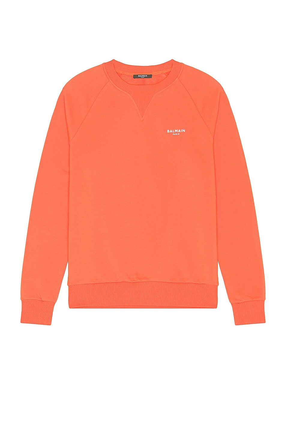 Image 1 of BALMAIN Flock Sweatshirt in Orange & Blanc