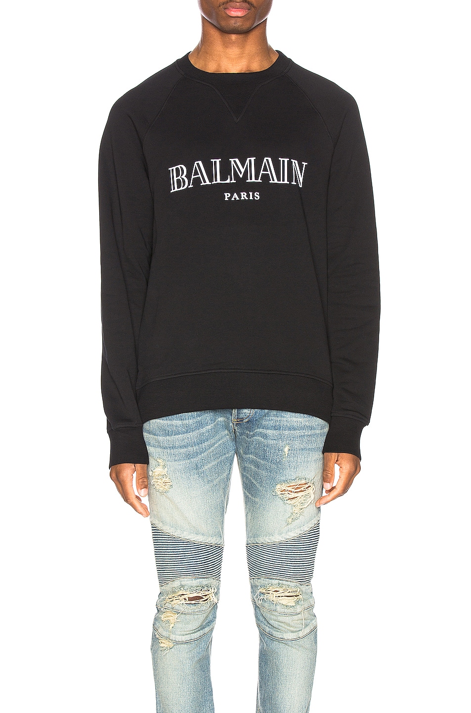 Image 1 of BALMAIN Balmain Paris Sweatshirt in Noir & Blanc