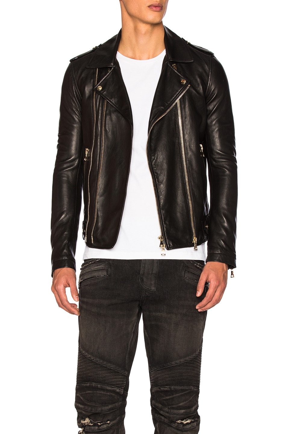 Image 1 of BALMAIN Leather Jacket in Black