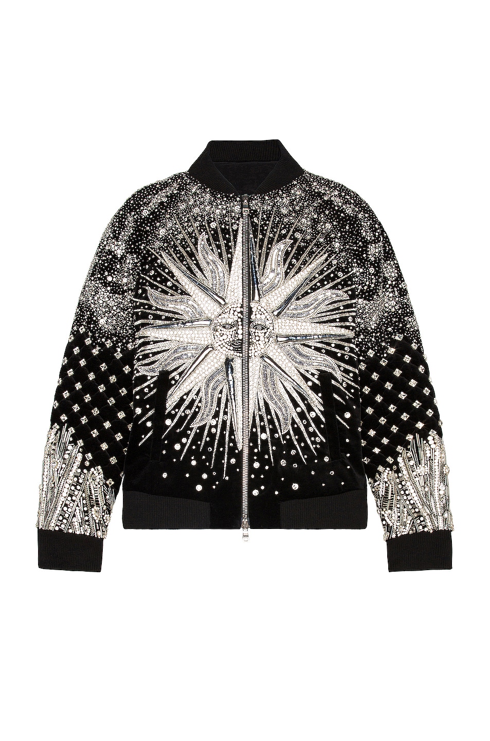Image 1 of BALMAIN Embroidered Bomber Jacket in Noir & Argent