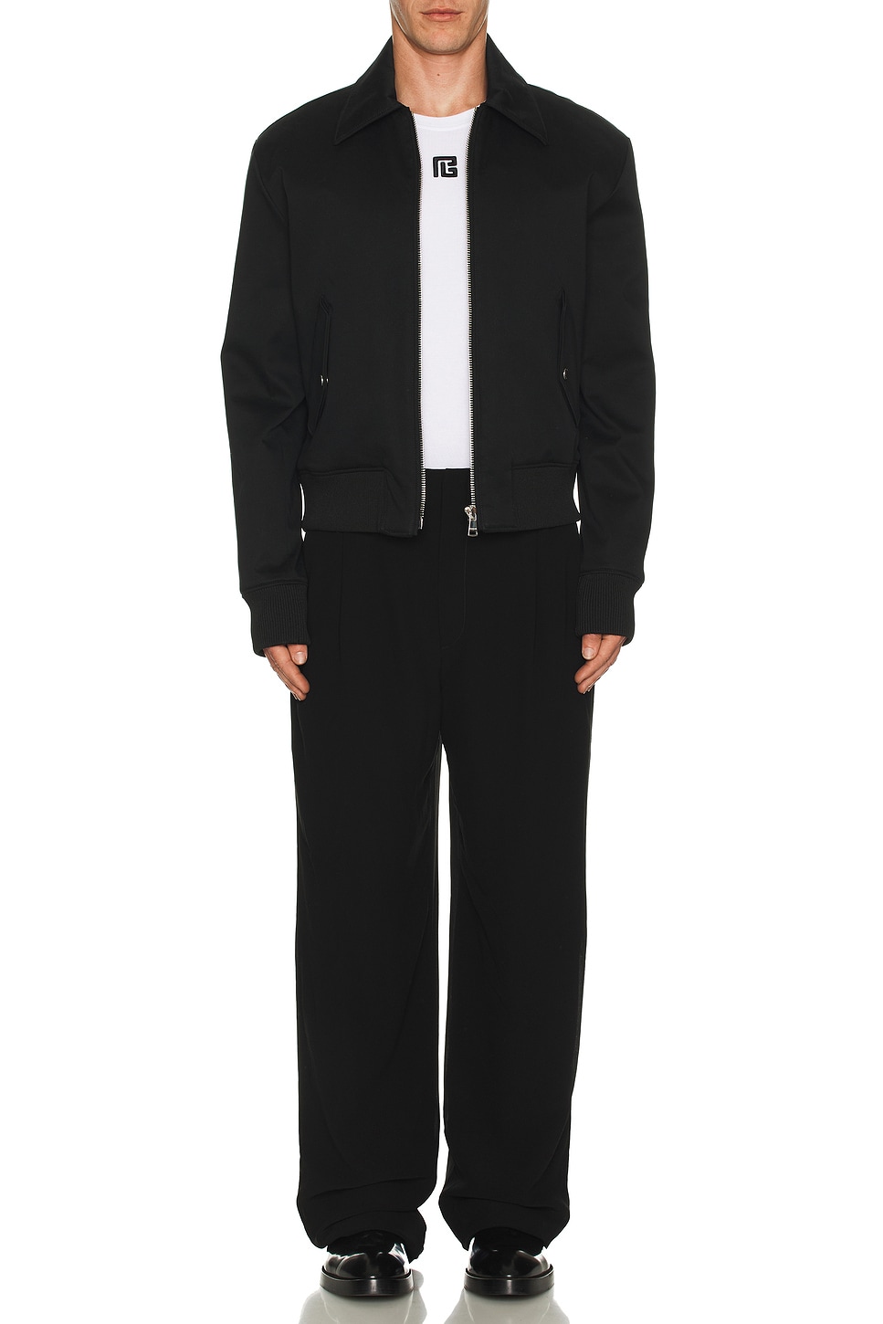 Image 1 of BALMAIN Vintage Soft Cotton Bomber in Black
