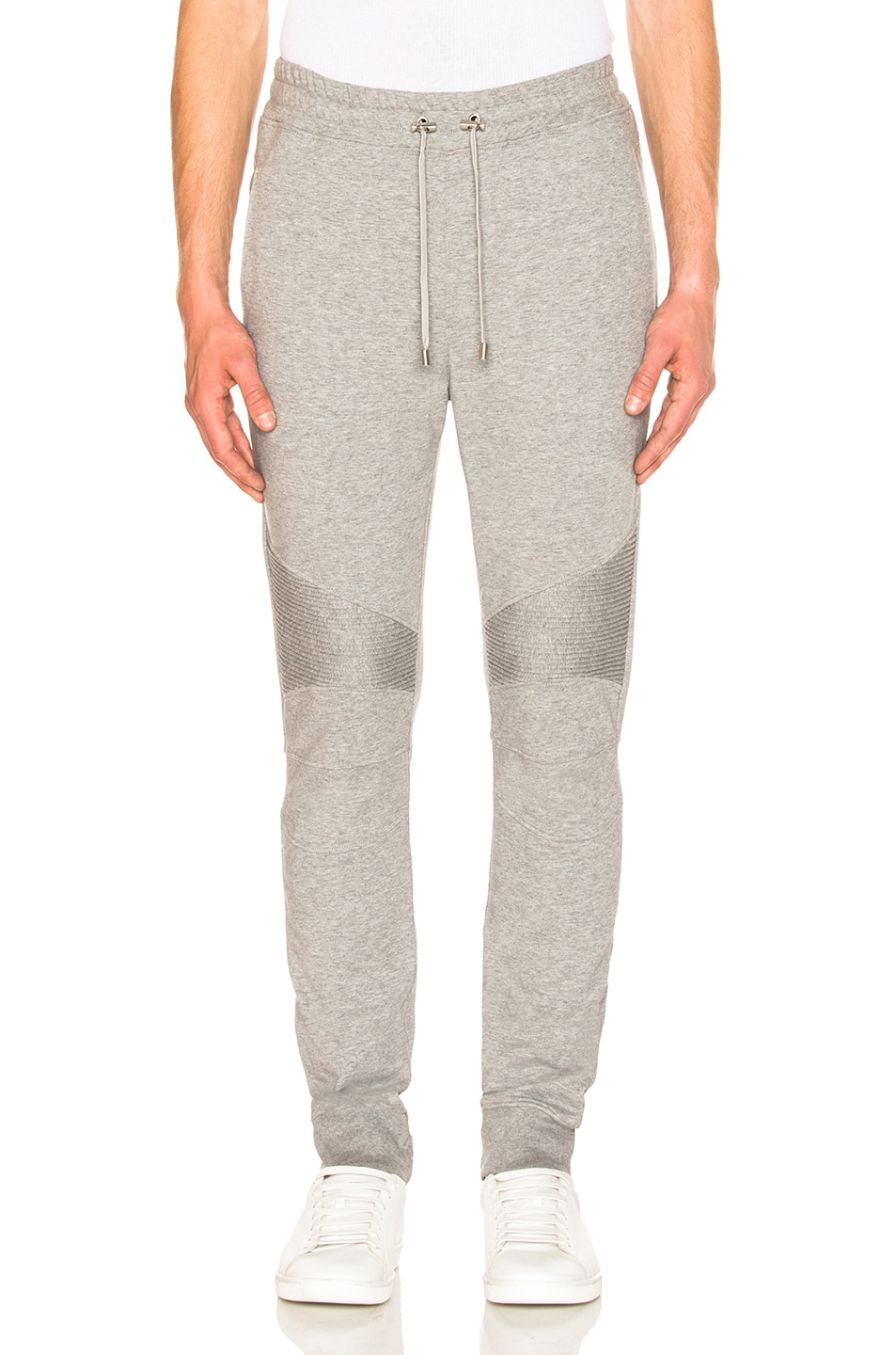 Image 1 of BALMAIN Ribbed Sweatpants in Light Grey