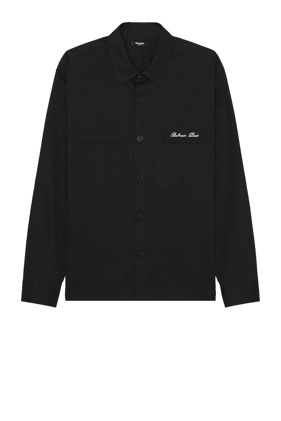 Image 1 of BALMAIN Signature Cotton Overshirt in Black