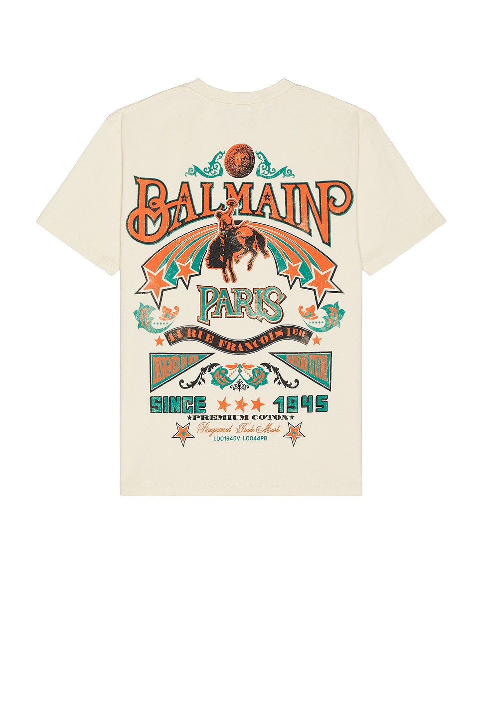 Image 1 of BALMAIN Back Western Print T-shirt in White