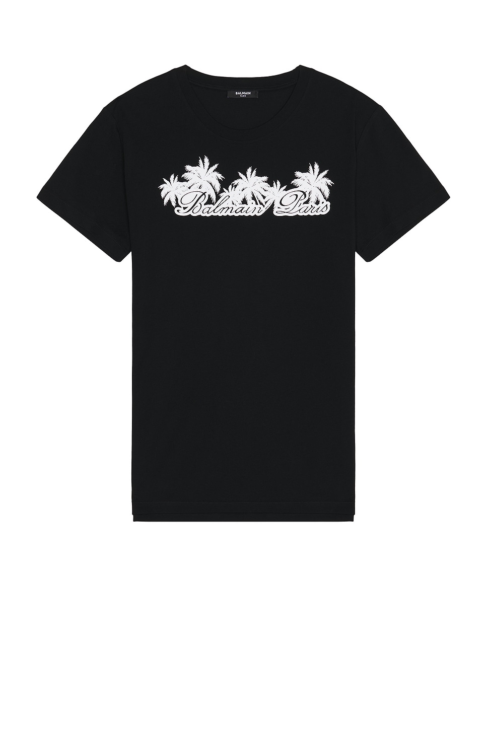 Shop Balmain Palm Print Logo T-shirt In Black