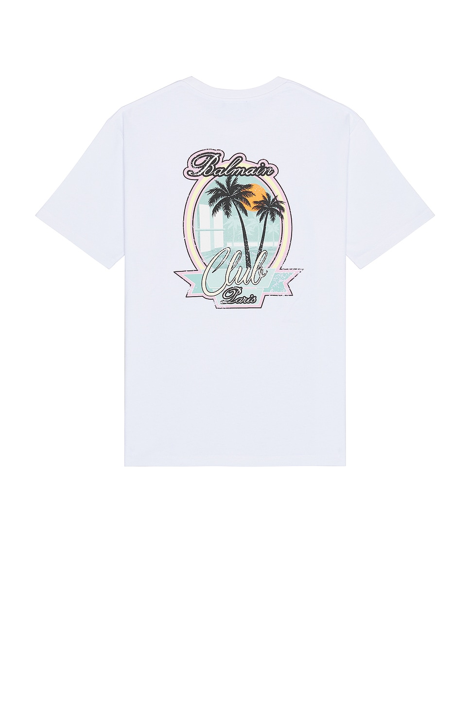 Image 1 of BALMAIN Club Back Print T-Shirt in White