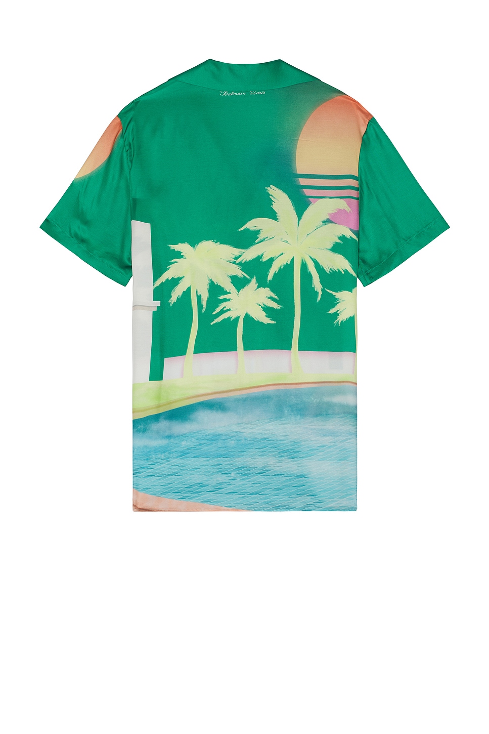Balmain Short Sleeve Palm Print Pyjama Shirt In Multicolor